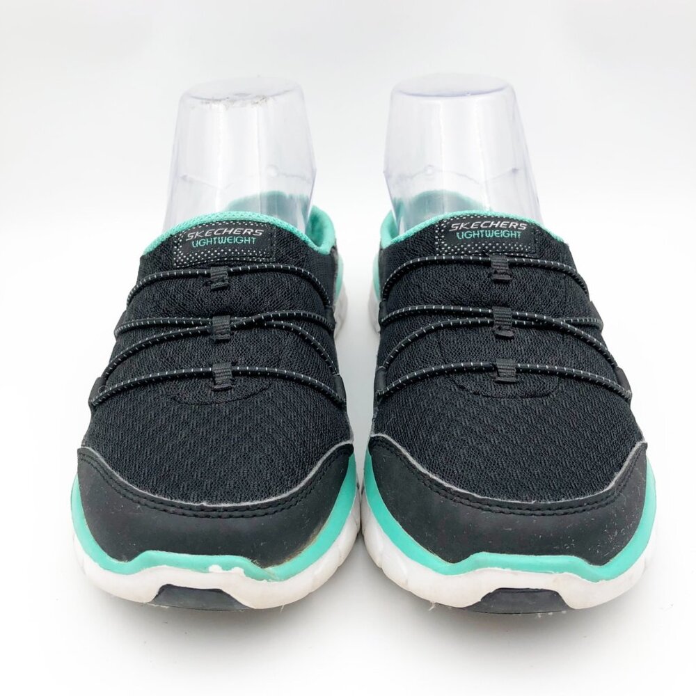 SKECHERS Synergy Black Aqua Backless Slip On Sneakers Mules Womens 6 - Picture 2 of 9